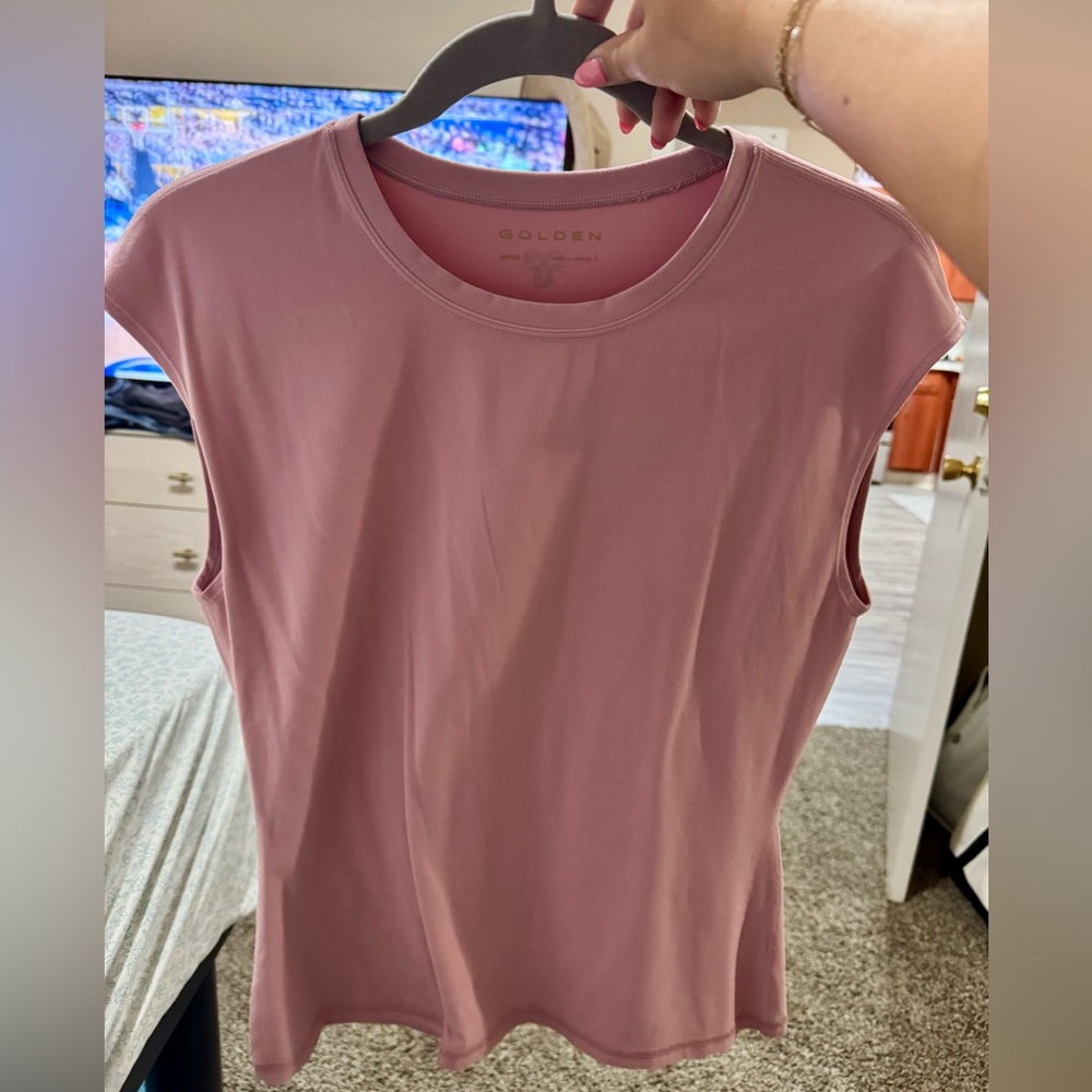 Aritzia Golden Collection Cap Sleeve Shirt size L
